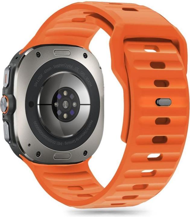 Actual product image Tech-Protect Silicone Line Strap for Samsung Galaxy Watch Ultra (47mm) - Orange (TPU)