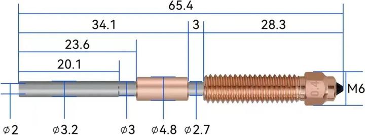 Actual product image Creality Unicorn Quick Swap Nozzle Kit 4pcs. (Replacement parts, Blast pipe)