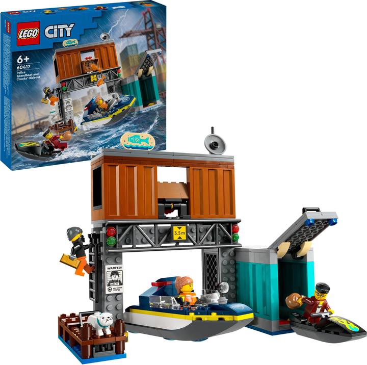 Immagine prodotto LEGO Città - Motoscafo della polizia e nascondiglio dei criminali (60417) (60417, LEGO City)