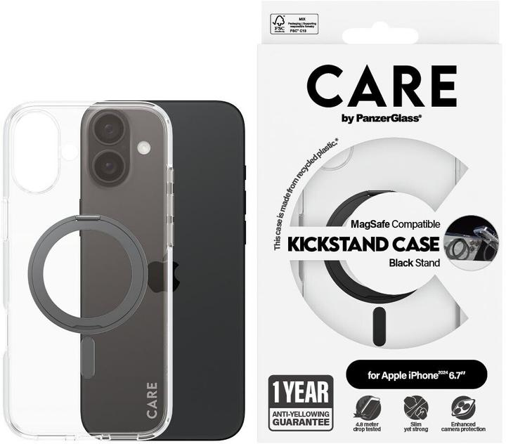 Produktbild PanzerGlass CARE Feature Case Kickstand & MagSafe iPhone '24 6.7" black (Apple iPhone 16 Plus)