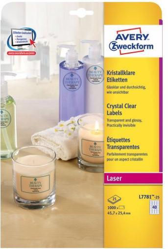 Produktbild Avery Transparente Etiketten