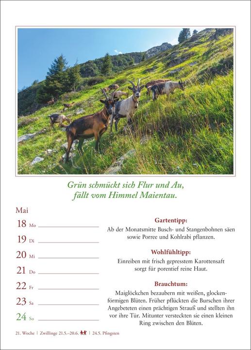 Produktbild Harenberg Bauernweisheiten Wochenkalender 2026 - Bauernregeln, Brauchtum, Gartentipps, Haushalt (A5, Harter Einband, Deutsch)
