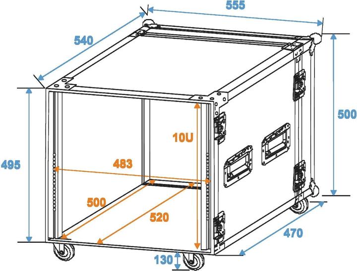 Produktbild Roadinger Rack Profi 10HE 45cm mit Rollen (Zubehör)