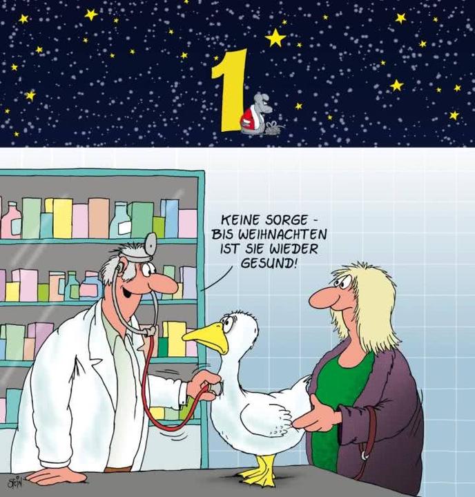 Produktbild Uli Stein Postkarten-Adventsaufsteller mit 24 Weihnachtskarten