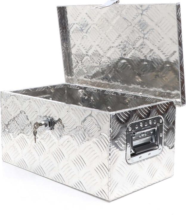 Actual product image XPOtool Aluminium Tool Box 50.8x30.5x24cm Silver-coloured Transport Box Workshop Toolbox with Key