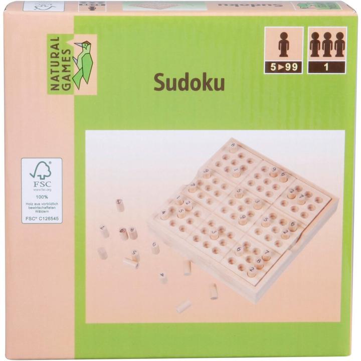 Natural games NG Sudoku 14x14x2,5cm (French, German, English, Italian)