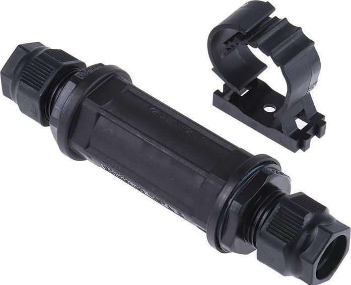 Actual product image Rs Pro IP68 5P black tee tube cable connector