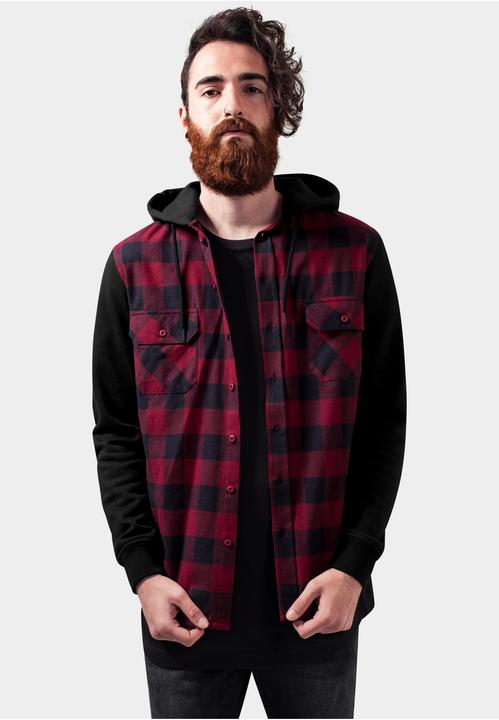 Immagine prodotto Urban Classics Camicia con cappuccio a quadri con maniche in felpa Flanell (XL)