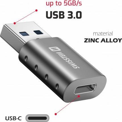 Produktbild Swissten Adapter USB-A(M)/USB-C(F) (USB-A, USB Typ C)