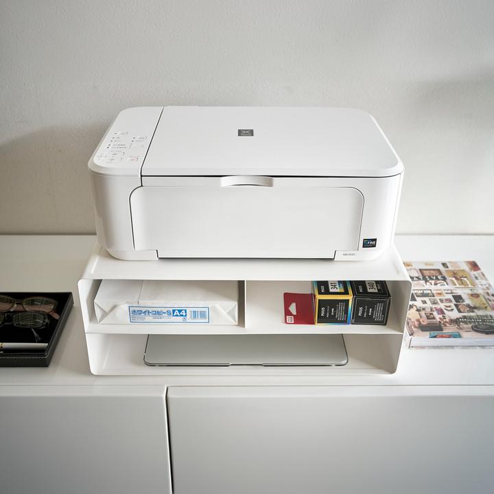 Actual product image Yamazaki Tower Printer Station, White (48 x 37 x 19 cm)
