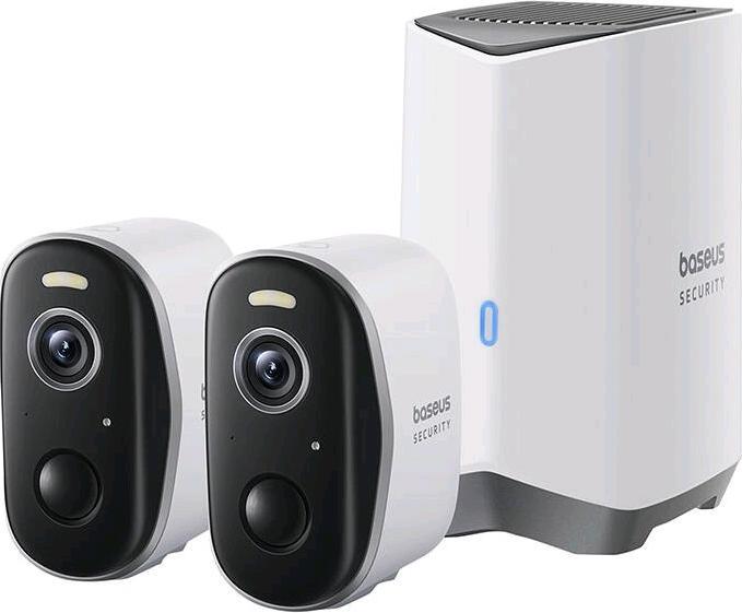 Productafbeelding Baseus N1 2K Buitencamera Set van 2 (Wit) (2560 x 1440 (WQHD))