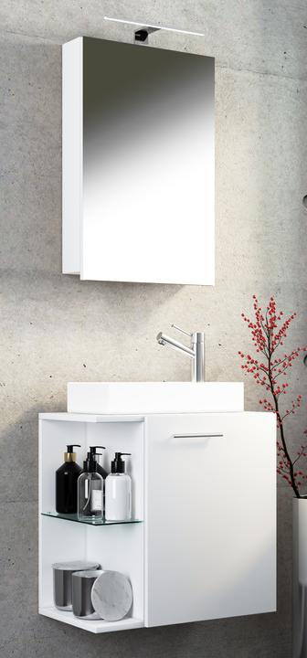Produktbild VCM 3 tlg. Gäste WC Waschplatz Waschtisch Hausa Spiegelschrank