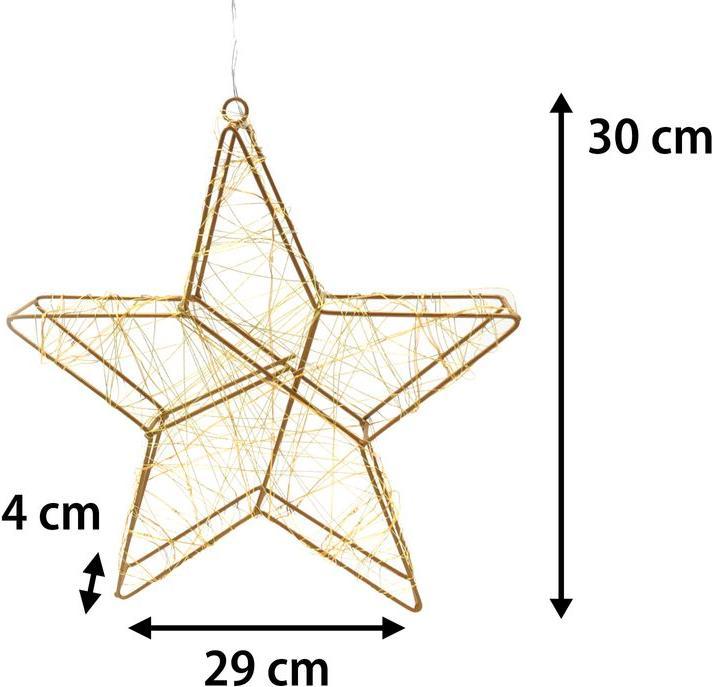 Produktbild Hermex LED-Weihnachtsstern Metallstern LED-Stern Drahtstern Leuchtstern