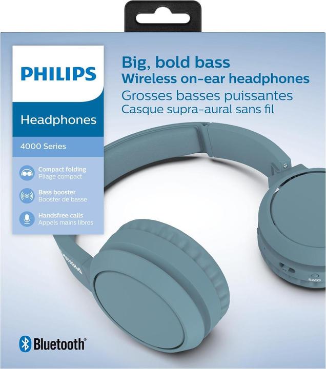 Actual product image Philips Wireless On-Ear Headphones TAH4205BL/00 (No noise cancelling, 29 h, Wireless)