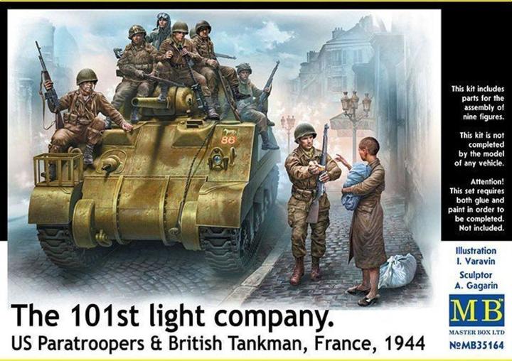 Actual product image Master Box 101st light company.US paratroopers and British tankmen