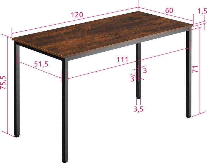 Image du produit tectake Vanport (120 x 60 x 75.5 cm)
