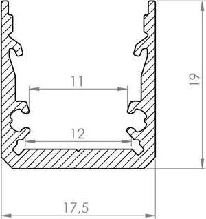 Produktbild LEDsON Slimline 15fl - Leistungsstarker Aluminiumprofil Für Led-Streifen - Premiumqualität - Schwarz - 2 m (200 cm)