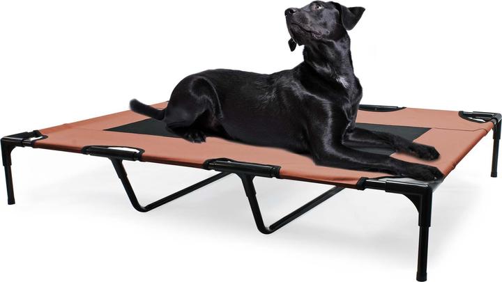 Actual product image Wiltec Dog Bed Pet Cot Elevated Outdoor Pet Lounger Brown XL 122x93x20cm max 30kg (Dog)