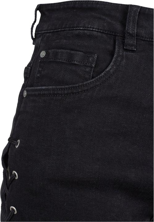 Actual product image Urban Classics Ladies Highwaist Denim Lace Up Shorts - 2202 (32)