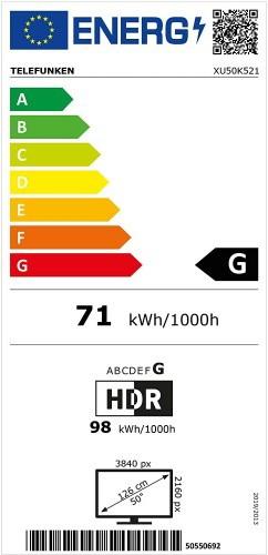 Energie-Label Telefunken XU50K521 (50")