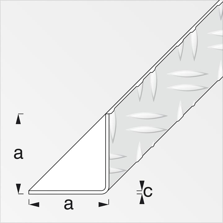 Alfer Chequer plate angle 2.5m (2500 mm, 41.20 mm, 2 mm)