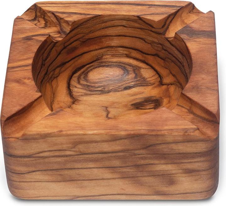 Natura Punto Ashtray, 9 x 9 x 4 cm, olive wood