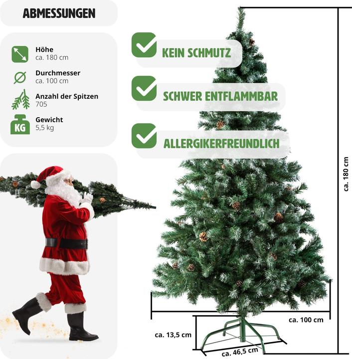 Immagine prodotto tectake Albero di Natale artificiale (180 cm)