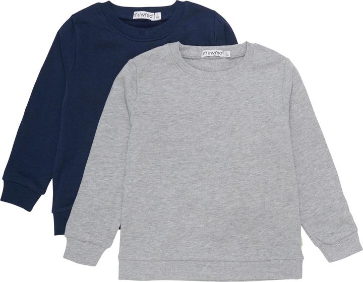 Minymo Langarmshirt 2-er Set Grey Melange Gr. 98 (98)