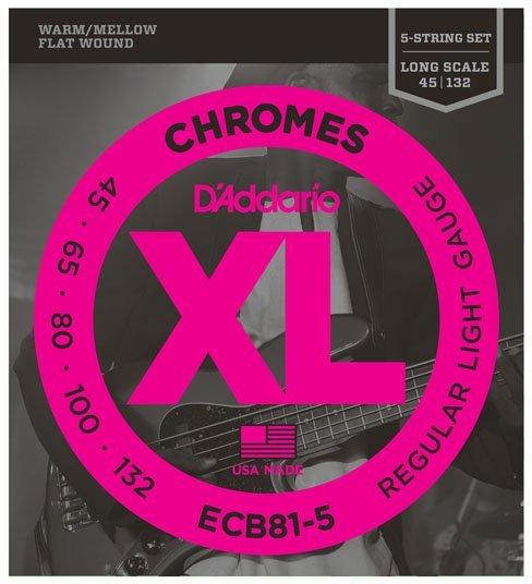Immagine prodotto D'Addario BCE 81-5 snarenset a bobina piatta per 5 corde di base (5 x, Spigola, 0.13")