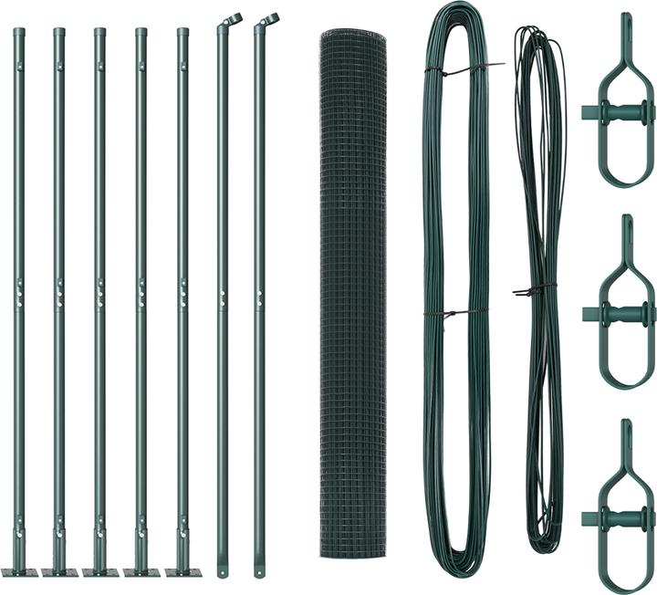 Produktbild VidaXL Zaunpfosten Set Set mit 2 Grün Metall mit Kunststoffbeschichtung