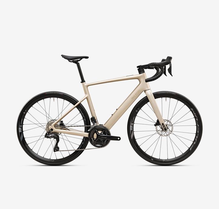Van rysel E-Rennrad Carbon E-EDR CF Mahle X20 Shimano 105 Di2 beige