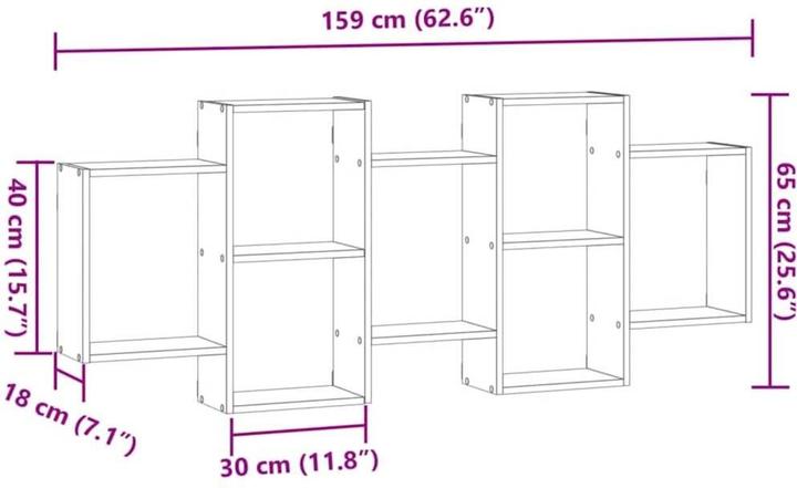 Actual product image VidaXL Wall shelf (159 x 18 x 65 cm)