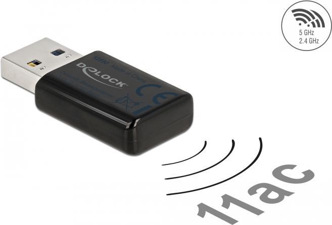 Produktbild Delock WLAN-AC USB-Adapter 12770 mit WLAN (USB 3.0)