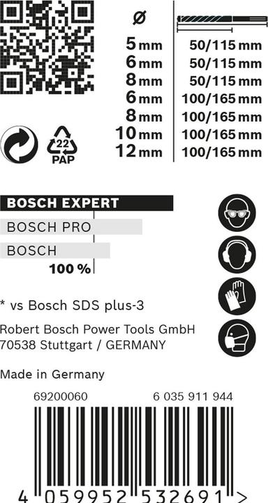 Produktbild Bosch Professional Zubehör Hammerbohrer-Satz mit SDS plus-7X Schaft - 7 Stk (5.0, 6.0, 8.0, 10.0, 12.0 mm)