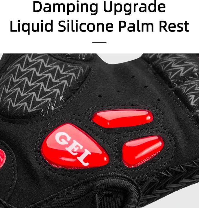 Actual product image Rockbros S169BR XXL cycling gloves with gel inserts - black and red (XXL)