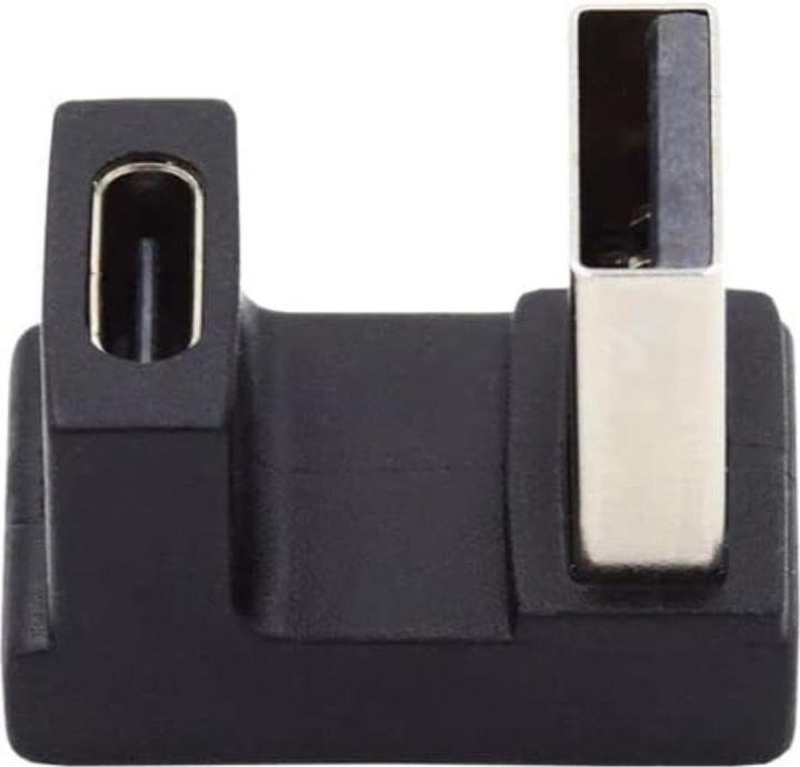 Actual product image PowerGuard USB-A to USB-C 180 degree angle U-shape up adapter (male/female) (USB 3.1)