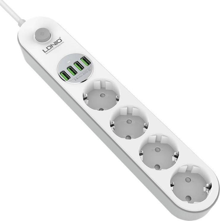 Produktbild Ldnio Steckdosenleiste (4 x, USB-A, CEE 7/3, 2 m)