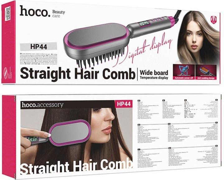 Produktbild Hoco Other electric straightening hair comb with digital display HP44 rose red (Glätteisen)