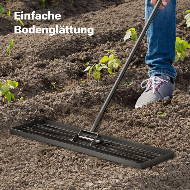 Produktbild Wiltec Aluminium Rasenrakel 91,4x25,4cm Stiel Sanden Levelingrake Flächenebner
