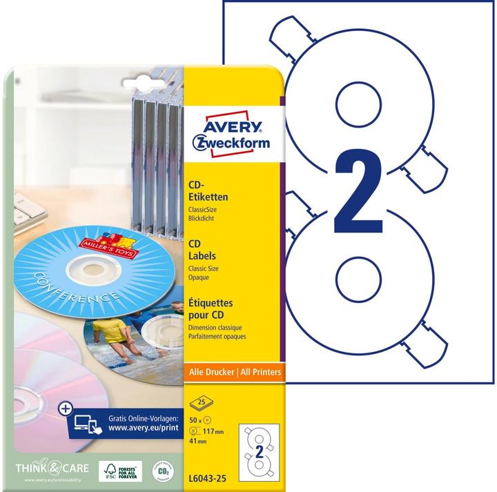 Produktbild Avery CD-Etiketten ClassicSize