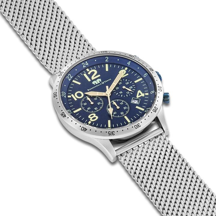 Image du produit Hommes Chronographe Flight Capitaine en acier inoxydable Argent - 34126 (Chronographe, 43.80 mm)