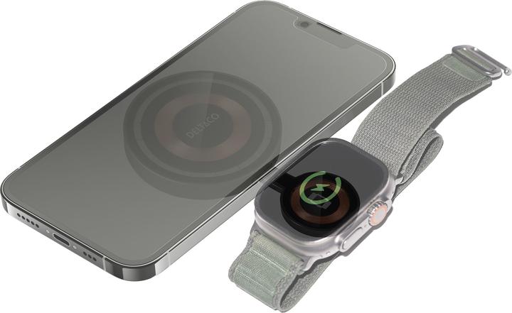 Actual product image Deltaco 2-in-1 wireless charger 15W transparent (7 W)