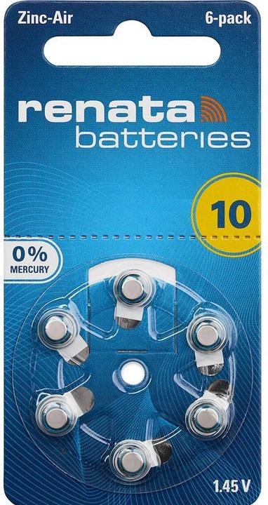 Renata Hörgeräte-Batterien ZA10.DP6 0%HG (6 Stk., 10, 105 mAh)
