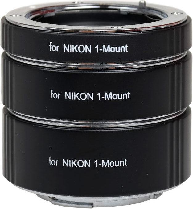 Actual product image Caruba Extension Tube Set Nikon 1 Series Chrome (Macro intermediate ring, Nikon 1)
