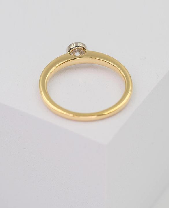Image du produit Muau Solitaire anneau cadre setting or jaune 750, diamants 0.25ct. setting or blanc 750 (52, 950 Platine)