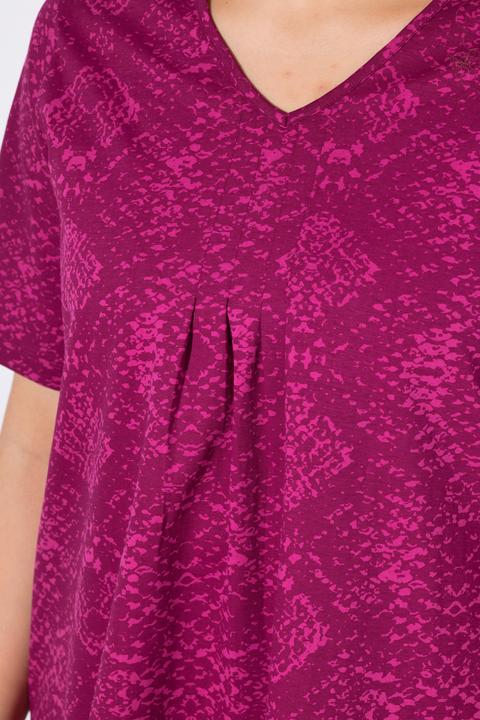 Produktbild Ulla Popken T-Shirt, Schlangenmuster, Biesen, V-Ausschnitt, Halbarm (50, 52)