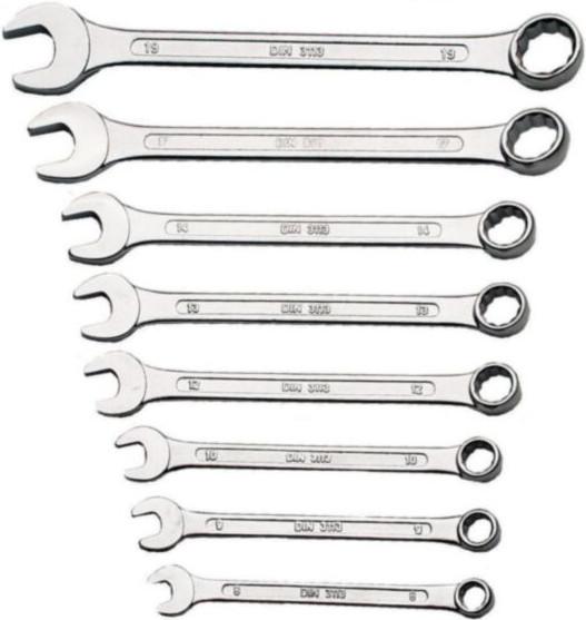 Actual product image Mannesmann Fork ring spanner set (19 mm, 12 mm, 14 mm, 10 mm, 17 mm, 8 mm, 9 mm, 13 mm)