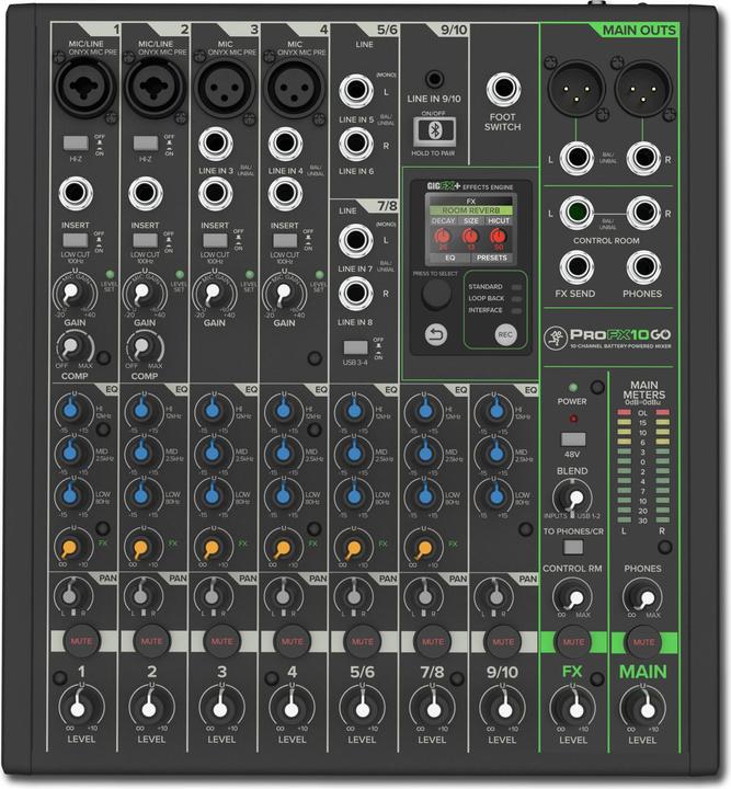 Actual product image Mackie ProFX10 GO (Studio- and Livemixer)