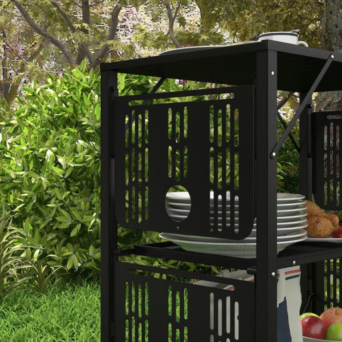 Produktbild Swisshandel24 Campingtisch Picknicktisch Outdoor-Küchenschrank, klappbar, wetterbeständig, 126cmx44cmx80cm, Schwar
