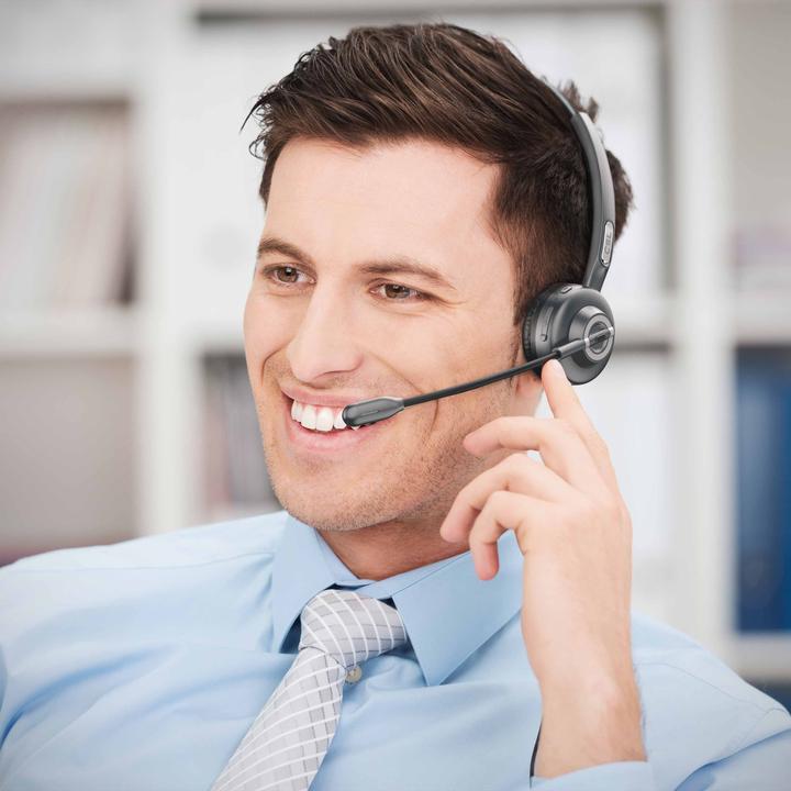 Produktbild CSL Kabelloses Headset, Wireless Mono Bluetooth Kopfhörer mit flexiblem Mikrofon, Ladestation,Multipoint (Kabellos)